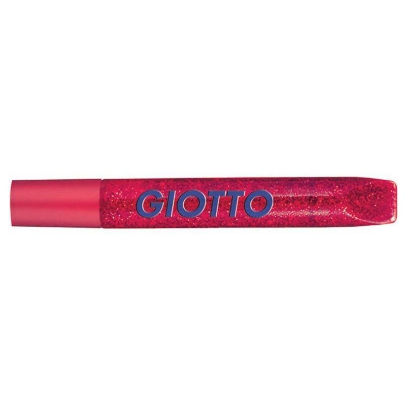 PEGAMENTO GLITTER PURPURINA EN TUBO GIOTTO GLUE ROJO 543900