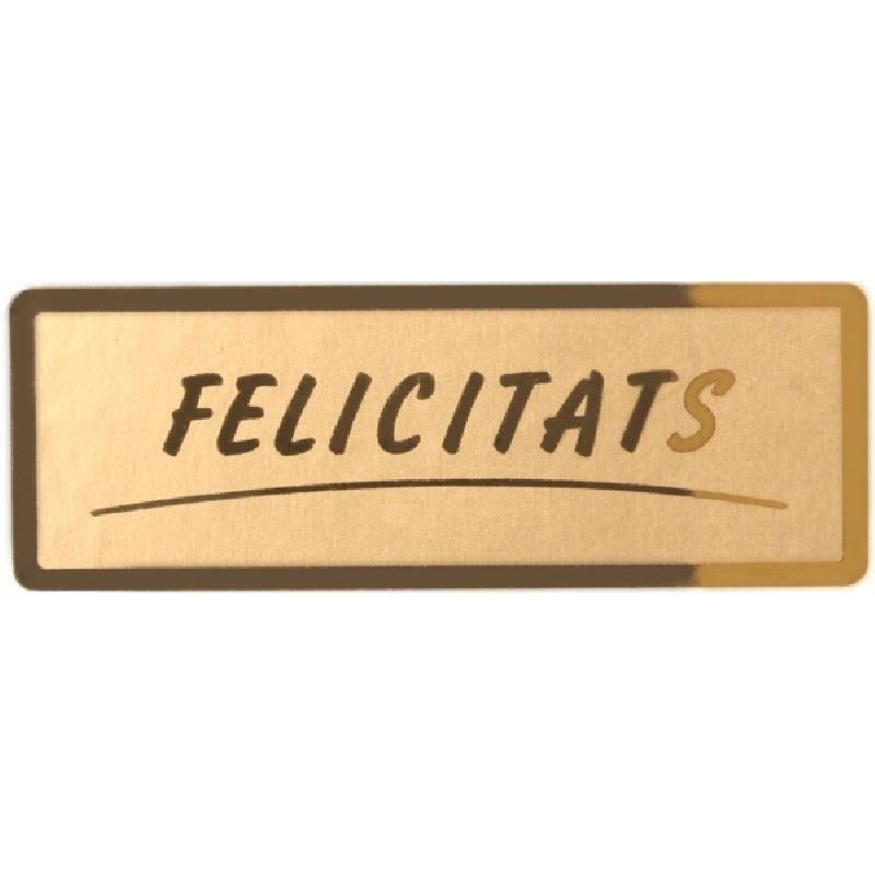 ROLLO 300 ETIQUETAS FELICITATS ORO 3280002