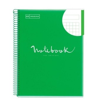 CUADERNO ESPIRAL CUADRICULA 5X5 MICROPERFORADO 1 BANDA DINA4 NOTEBOOK 1 80 HOJAS 90GR TAPA POLIPROPILENO EMOTIONS VERDE