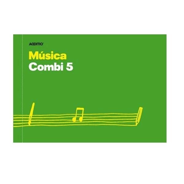 CUADERNO DE MUSICA DINA5 5 PENTAGRAMAS GRAPADO COMBI .APAISADO  ADDITIO