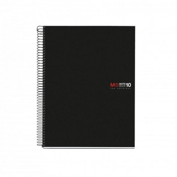 CUADERNO NOTE BOOK 10 DINA5 200 HOJAS CUADROS 5X5 NEGRO