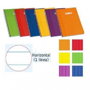 CUADERNO ESPIRAL 80H FOLIO HORIZONTAL SURTIDO ENRI 100430107