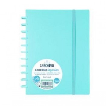 CUADERNO CARCHIVO INGENIOX DINA4 100H CUADRICULA MENTA PASTEL