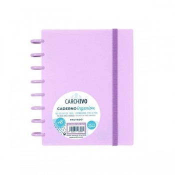 CUADERNO CARCHIVO INGENIOX DINA5 100H CUADRICULA MALVA PASTEL