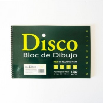 BLOCK DE DIBUJO DISCO FOLIO ESPIRAL 20 HOJAS