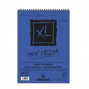 BLOCK DE DIBUJO MICROPERFORADO CANSON XL MIX MEDIA TEXTURADO DINA3 ESPIRAL 29,7X42 CM 30H 300GR