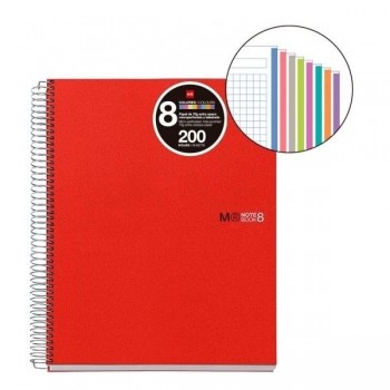 CUADERNO NB A5 200 CLA. PP ROJO