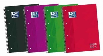 CUADERNO ESPIRAL CUADRICULA 5X5 MICROPERFORADO 4 BANDAS DINA4 NOTEBOOK 4 120 HOJAS TAPA EXTRADURA OPTIK 3 SEPARADORES OXFORD