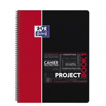 CUADERNO ESP DINA4 MICROPER 5X5 PPP 1 BANDA 80H 90GR PROJECT OXFORD ROJO