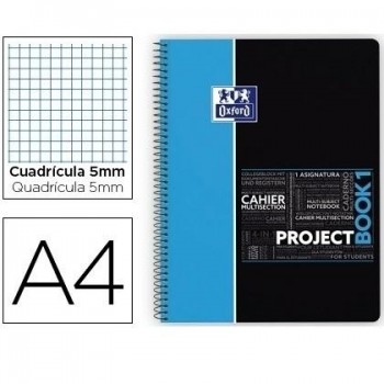 CUADERNO ESP DINA4 MICROPER 5X5 PPP 1 BANDA 80H PROJECT OXFORD AZUL