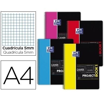 CUADERNO ESP DINA4 MICROPER 5X5 PPP 1 BANDA 80H 90GR PROJECT OXFORD ROJO