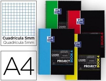 CUADERNO PROJECT BOOK4 DINA4 4 COLORES 120 H EXTRADURAS SOS NOTES