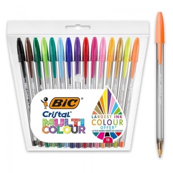 BOLIGRAFO BIC CRISTAL MULTICOLOURS  PACK15