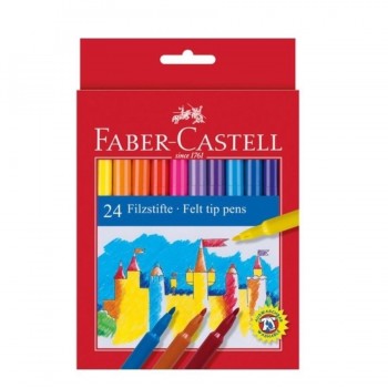 ROTULADORES ESTUCHE DE 24 COLORES FABER CASTELL PUNTA FINA 554213