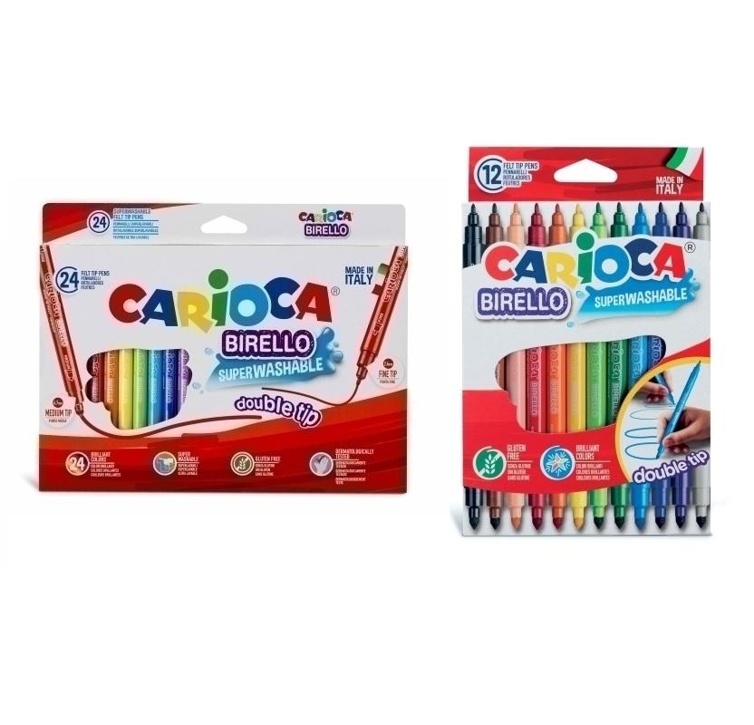 ROTULADOR FIBRA CARIOCA BIRELLO DOBLE CAJA DE 12