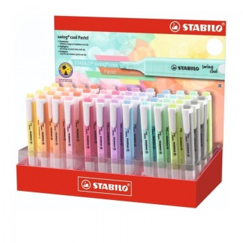 MARCADORES FLUORESCENTES STABILO SWINGR COOL PASTEL 275 EXPOSITOR DE 48