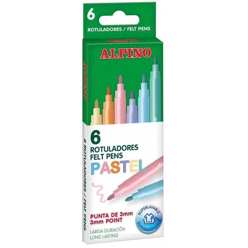 ROTULADOR FIBRA ALPINO STANDARD PASTEL ESTUCHE DE 6