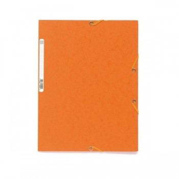 CARPETA DE GOMAS Y SOLAPAS EXACOMPTA AUTENTICA CARTULINA LUSTRADA DINA4 CON ETIQUETA NARANJA