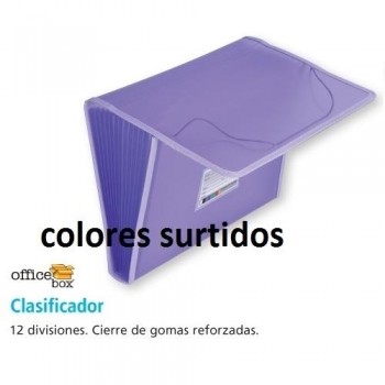 CARPETA CLASIFICADORA CON GOMAS 12 DEPARTAMENTOS COLORLINE BOLSILLO