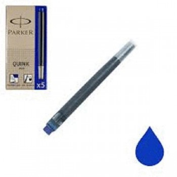 RECAMBIO PARKER CARTUCHOS PLUMA AZUL 5UDS