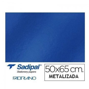 CARTULINA ALUMINIO HOJA  50X65CM AZUL SADIPAL  20257