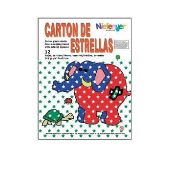 SCRAPBOOKING CARTULINA NIEFENVER IMPRESA 24X32CM. 300GR. ESTRELLA, .PACK 12