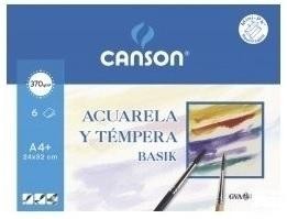 LAMINAS DE DIBUJO DINA4+ PAPEL ACUARELA /TEMPERA GUARRO CANSON BASIK SOBRE 6UDS 24X32CM 370GR