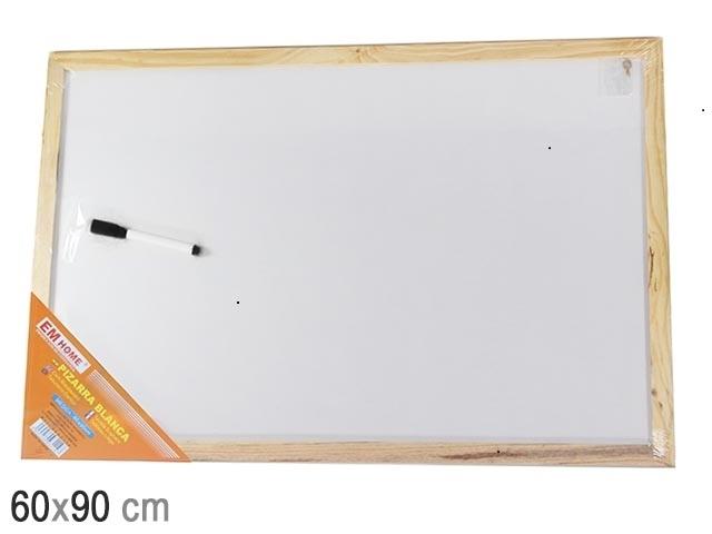 Pizarra blanca borrable 60x90 marco madera económica