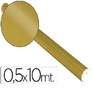 PAPEL REGALO EN ROLLO METALIZADO ORO 0,5 X 10 MT