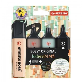 ESTUCHE 4 STABILO BOSS NATURE COLORS