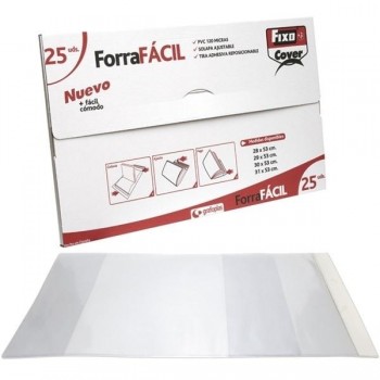 FORRO DE LIBROS FORRALISTO 28CM PVC FIXO SOLAPA AJUSTABLE