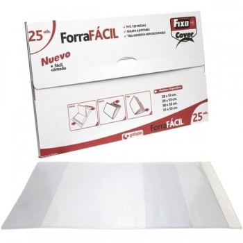 FORRO DE LIBROS FORRALISTO 30CM PVC FIXO SOLAPA AJUSTABLE