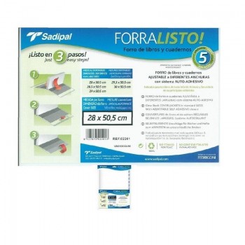 FORRO DE LIBROS FORRALISTO 28CM BLISTER 5UNIDADES FORRO-FUNDAS SADIPAL