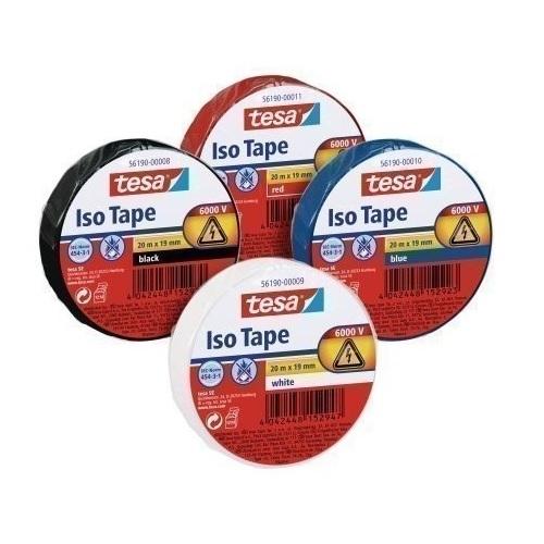 CINTA ADHESIVA AISLANTE 20X19M TESA PVC ROLLO ROJO