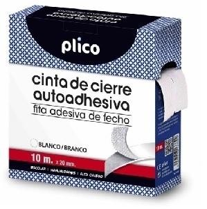 CINTA VELCRO PLICO CREMALLERA TEXTIL AUTOADHESIVA 10 M. BLANCO