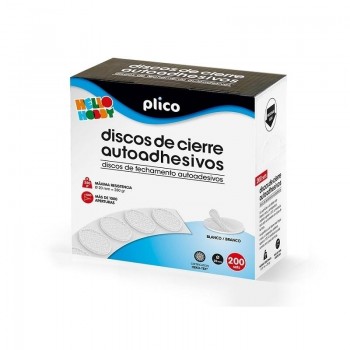 DISCOS CIERRE ADHESIVOS PLICO 20 DIAMETRO 200 CONJUTOS MACHO/HEMBRA BLANCO