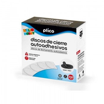 DISCOS CIERRE ADHESIVOS PLICO 20 DIAMETRO 200 CONJUTOS MACHO/HEMBRA NEGRO