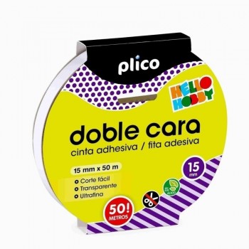 CINTA ADHESIVA DOBLE CARA PLICO ROLLO 15X50