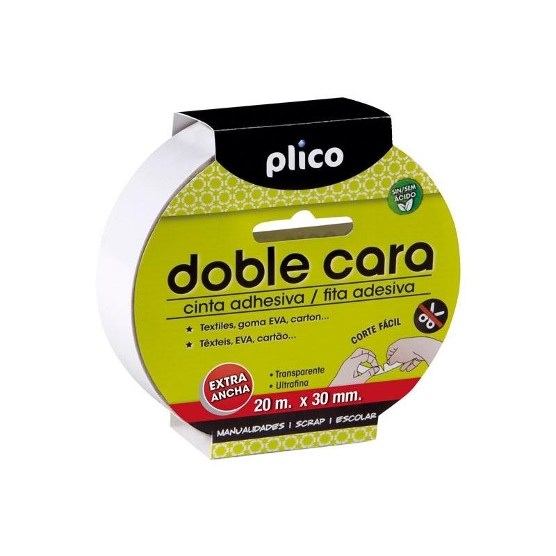 CINTA ADHESIVA DOBLE CARA 20X30M PLICO ROLLO