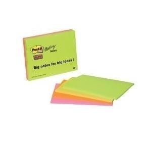 NOTAS ADHESIVAS POST-IT SUPER STICKY NEON  203X152MM 4 BLOCS 45H