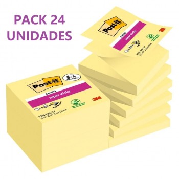 NOTAS ADHSIVAS Z-NOTAS POST-IT  SUPER STICKY, CANARY YELLOW, 20 BLOCS + 4 GRATIS