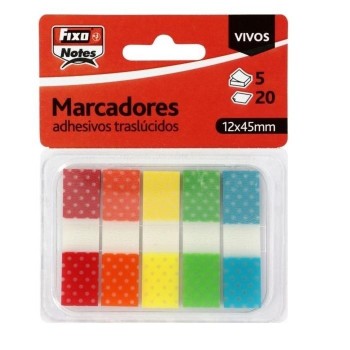 BANDERITA SEÑALIZADORA FIXO 5 COLORES VIVO 20H 12X45MM