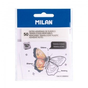 NOTAS ADHESIVAS MILAN TRANSLUCIDAS 50HOJAS 76X76MM