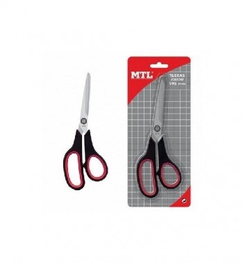 TIJERAS 19,5CM ERGONOMICAS MANGO ROJO