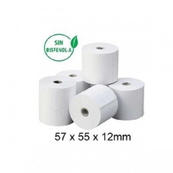 ROLLO DE PAPEL TERMICO 57X55X12 SIN BPA