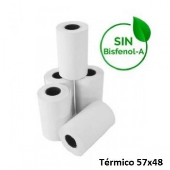 ROLLO DE PAPEL TERMICO 57X48X12 SIN BPA