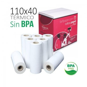 ROLLO DE PAPEL TERMICO 110X40X12 S/BPA