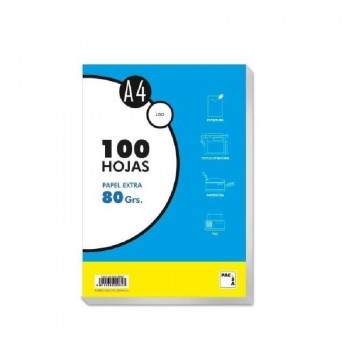 PAPEL DINA4 80GR BLANCO 100H LISO PACSA 12811