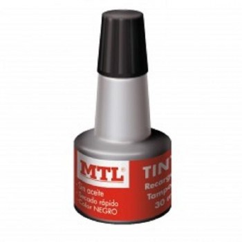 TINTA SELLAR TAMPON MTL 30ML NEGRA