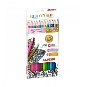 LAPICES ESTUCHE LAPICES COLOR ALPINO COLOR EXPERIENCE 12UDS PASTEL/METALICOS